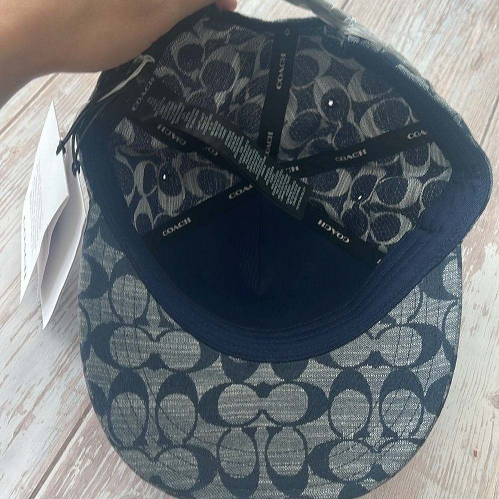 New COACH Signature Chambray Jeans Color Baseball Hat sale Authentic hat sz M/L - Picture 6 of 13